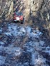 Climbing icy hill